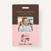 Bakery Pastry Chef Employee Foto ID Badge (Voorkant)