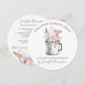 Bakery Pastry Chef mug Boho chic flower patisserie Kaart (Voorkant / Achterkant)