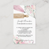Bakery Pastry Chef Roze Flowers Boho Visitekaartje (Achterkant)