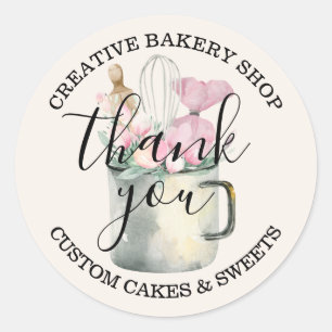 Bakery Pastry Chef schattig ivoor bedankt Ronde Sticker