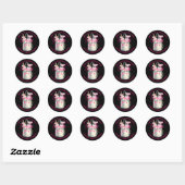 Bakery Pastry Chef schattig roze zwart bedankt Ronde Sticker (Vel)