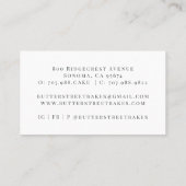 Bakery Pastry Chef Visitekaartje (Achterkant)