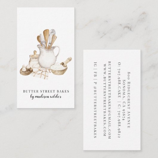 Bakery Pastry Chef Visitekaartje (Voorkant / Achterkant)