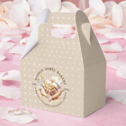Bakery Pastry Chef Watercolor Gold Baking Catering Bedankdoosjes (Huwelijk)
