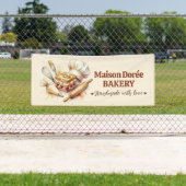 Bakery Pastry Chef Watercolor Gold Baking Catering Spandoek (Insitu)