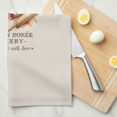 Bakery Pastry Chef Watercolor Gold Baking Catering Theedoek (Quarter Fold)