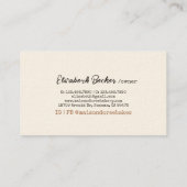 Bakery Pastry Chef Watercolor Gold Baking Catering Visitekaartje (Achterkant)