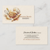 Bakery Pastry Chef Watercolor Gold Baking Catering Visitekaartje (Voorkant / Achterkant)