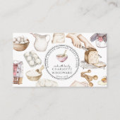 Bakery Pastry Chef Watercolor Square Business Car Visitekaartje (Voorkant)