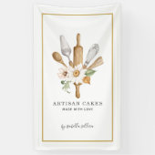Bakery Pastry Chef Waterverf Tools Business Banne Spandoek (Verticaal)