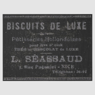 Bakery Patisserie Franse grens zwart-wit Tissuepapier