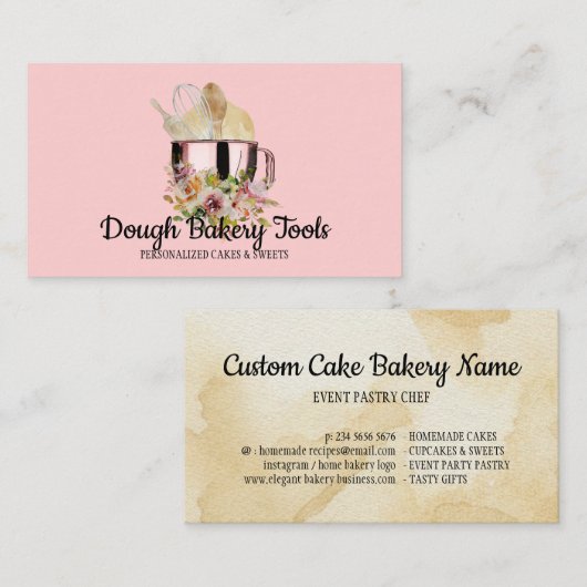 Bakery Patisserie Pastry Cake Dough chef Visitekaartje (Voorkant / Achterkant)