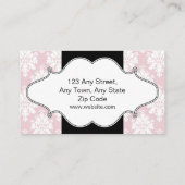 Bakery Pink Damask Visitekaartje (Achterkant)