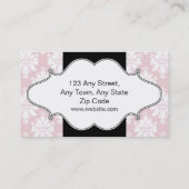 Bakery Pink Damask Visitekaartje (Achterkant)