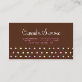 Bakery Polka Dots Chocolate Pink Floral Visitekaartje (Achterkant)