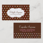 Bakery Polka Dots Chocolate Pink White Visitekaartje (Voorkant / Achterkant)