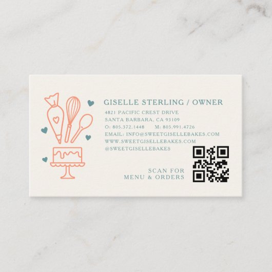 Bakery QR Code Visitekaartje (Voorkant)