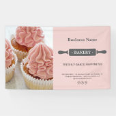 Bakery Rolling Pin Custom Photo Pink Business Spandoek (Horizontaal)