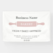 Bakery Rolling Pin White and Pink Business Spandoek (Horizontaal)