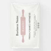 Bakery Rolling Pin White and Pink Business Spandoek (Verticaal)
