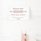 Bakery Rolling Pin White and Pink Business Spandoek (Insitu)