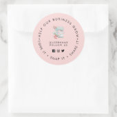 Bakery Roze sociale media volgen Ronde Sticker (Tas)