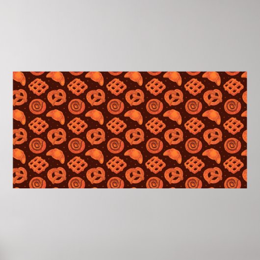 Bakery seamless pattern, texture. Boulangerie shop Poster (Voorkant)
