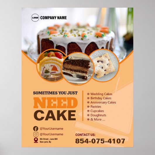 Bakery Services Aangepast Poster (Voorkant)