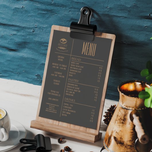 Bakery Small Caffee Table Menu