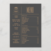 Bakery Small Caffee Table Menu (Voorkant)