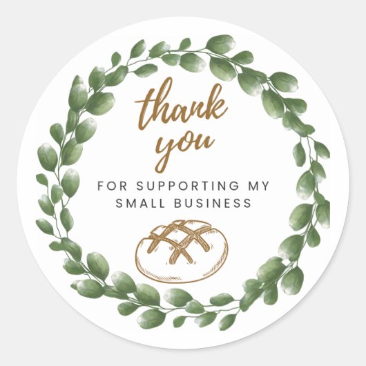 Bakery Sourdough Thank You Round Sticker (Voorkant)