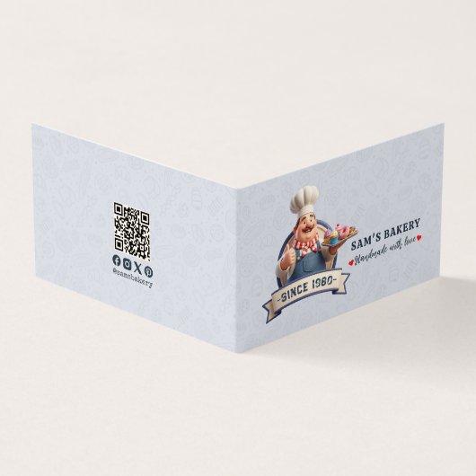 Bakery Store Pastry Chef Dessert Cake Baker Detail Visitekaartje (Buitenkant)