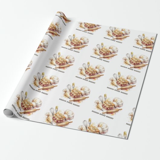 Bakery Store Pastry Chef Dessert Sweets Cake Baker Cadeaupapier (Uitgerold)