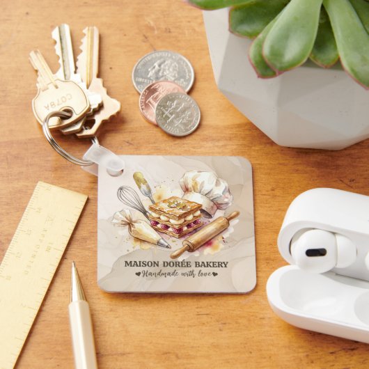 Bakery Store Pastry Chef Dessert Sweets Cake Baker Sleutelhanger (Bureau)