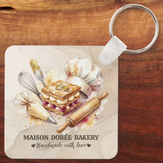 Bakery Store Pastry Chef Dessert Sweets Cake Baker Sleutelhanger (Achterkant)