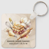 Bakery Store Pastry Chef Dessert Sweets Cake Baker Sleutelhanger (Achterkant)