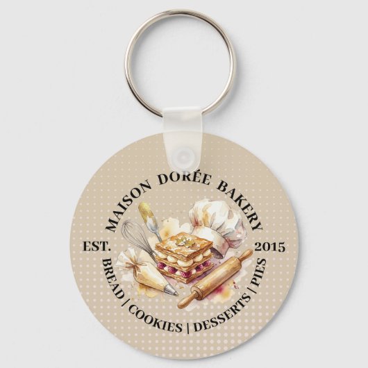 Bakery Store Pastry Chef Dessert Sweets Cake Baker Sleutelhanger (Voorkant)