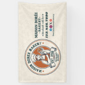 Bakery Store Pastry Chef Dessert Sweets Cake Baker Spandoek (Verticaal)