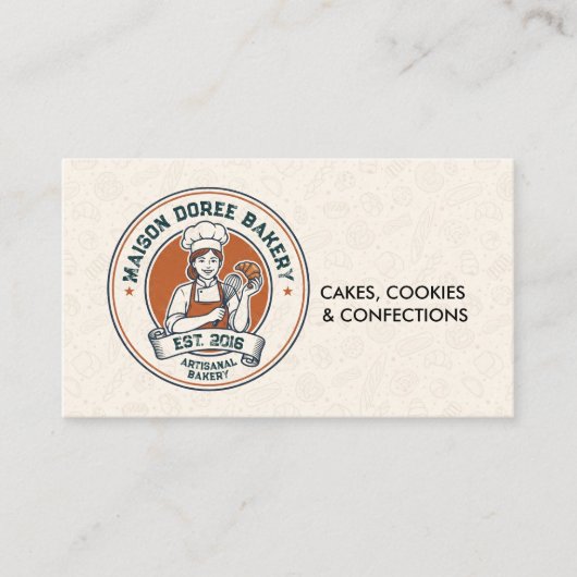 Bakery Store Pastry Chef Dessert Sweets Cake Baker Visitekaartje (Voorkant)