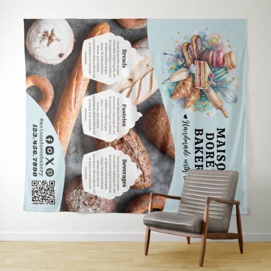 Bakery Store Pastry Chef Dessert Sweets Cake Baker Wandkleed (In Situ (horizontaal))