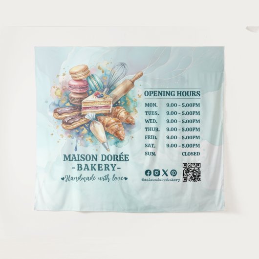 Bakery Store Pastry Chef Dessert Sweets Cake Baker Wandkleed (Voorkant (horizontaal))