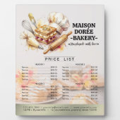 Bakery Store Pastry Chef Desserts Menu Price List Fotoplaat (Voorkant)