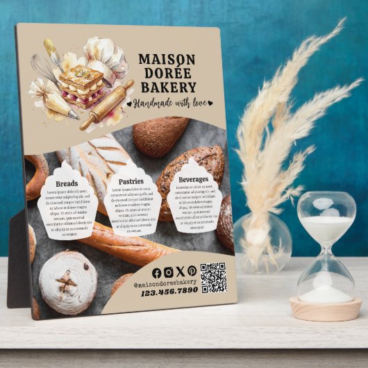 Bakery Store Pastry Chef Desserts Menu Price List Fotoplaat (Zijkant)