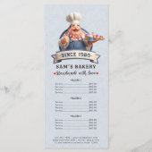 Bakery Store Pastry Chef Desserts Sweet Price List Menu (Voorkant)