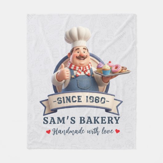 Bakery Store Pastry Chef Desserts Sweets Cake Shop Fleece Deken (Voorkant)