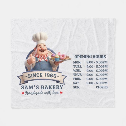 Bakery Store Pastry Chef Desserts Sweets Cake Shop Fleece Deken (Voorkant (Horizontaal))