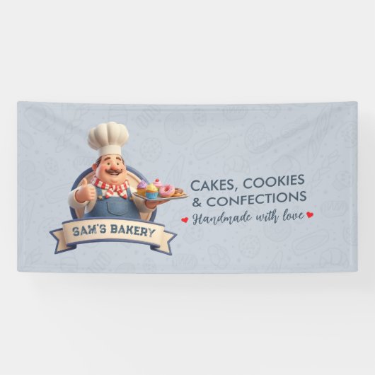 Bakery Store Pastry Chef Desserts Sweets Cake Shop Spandoek (Horizontaal)