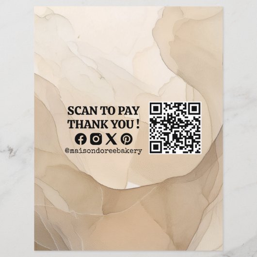 Bakery Store Pastry Chef Menu Price List Pay Here (Achterkant)