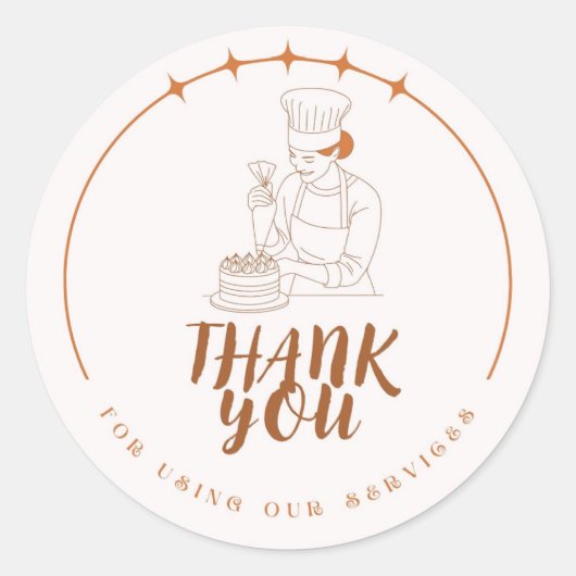 Bakery Thank You for Using Our Services Sticker (Voorkant)