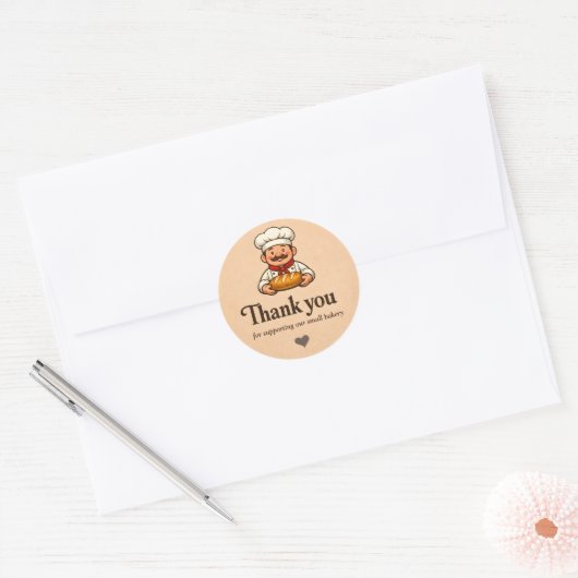 Bakery Thank You Sticker - Custom Chef Design (Envelop)